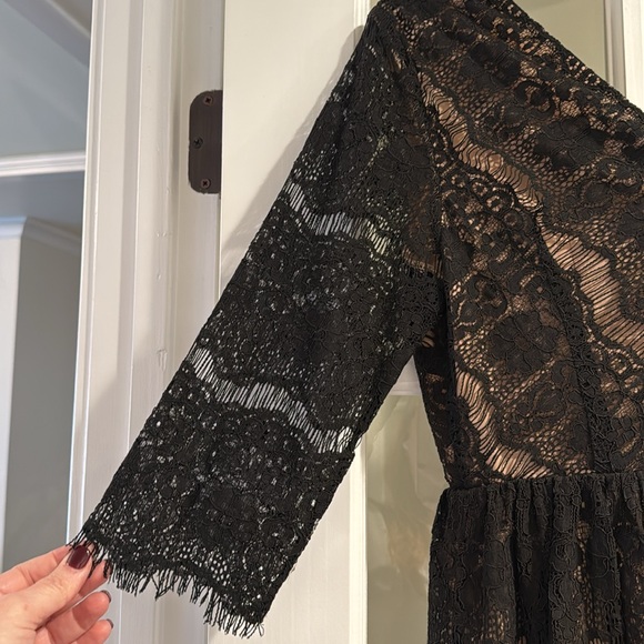 NWOT Anthropology Maeve Black Lace Peplum Top. Size S. Excellent condition. - Picture 4 of 5